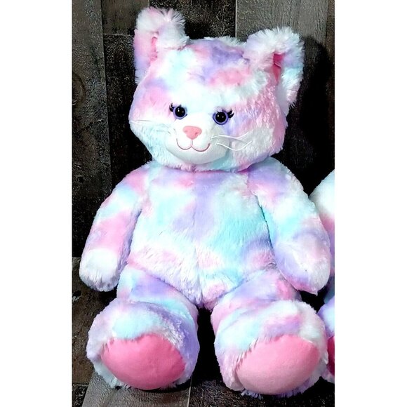Build-A-Bear Pastel Tie-Dye Meowing Kitty Plush 16" Soft Stuffed Cat Toy - Picture 5 of 8